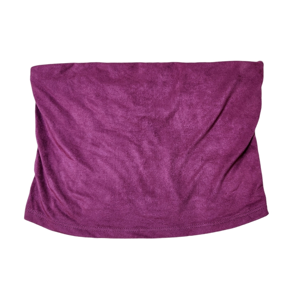 Project Social T Urban Outfitters burgundy faux suede tube top size small